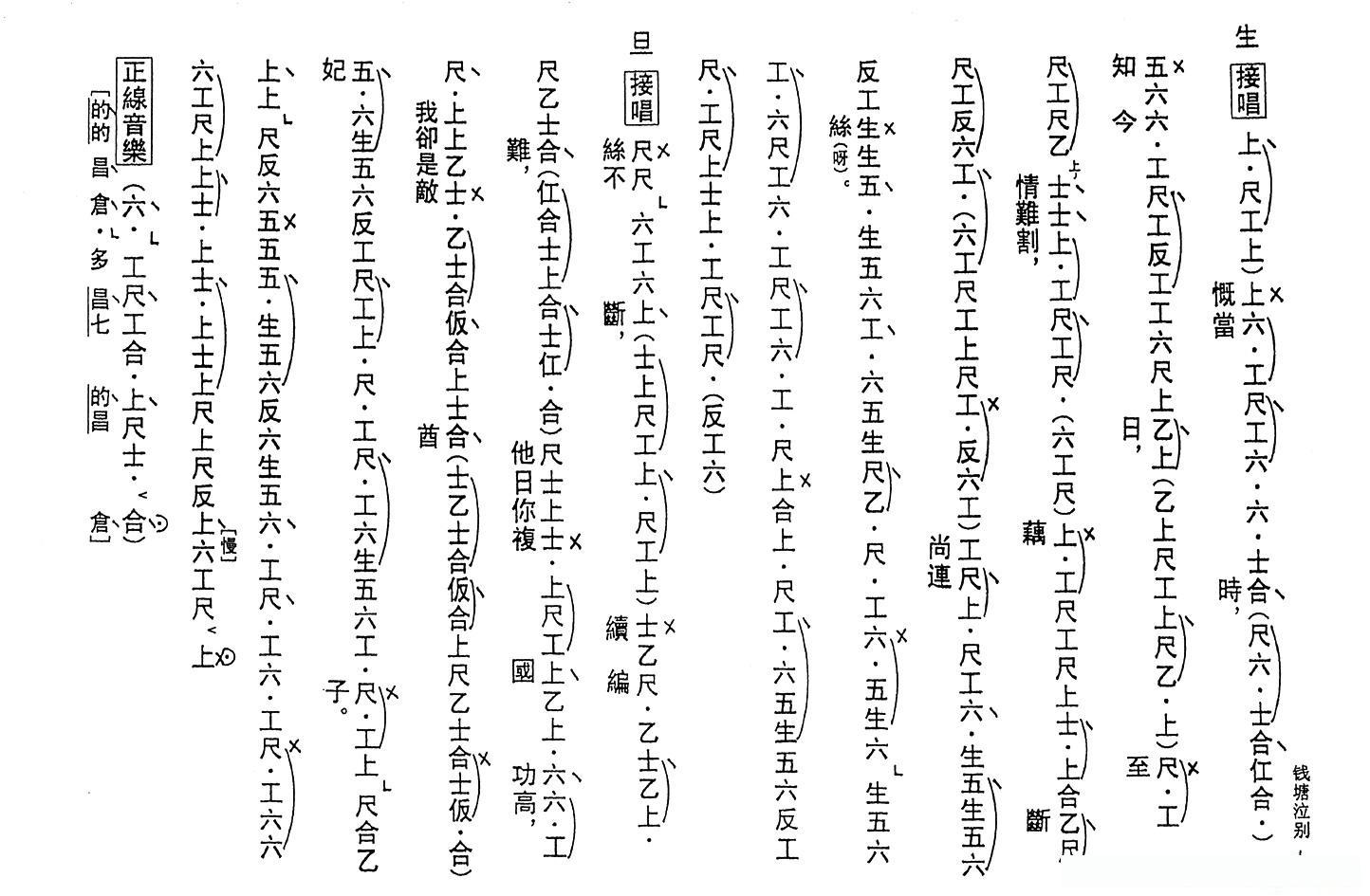[粤曲]钱塘泣别（工尺谱）